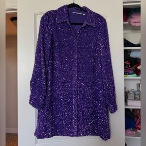 & Other Stories Violet Purple Sequin Dress
